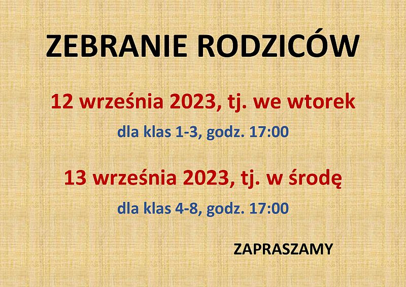 Zebranie Rodziców V/2023 - zdjęcie 1